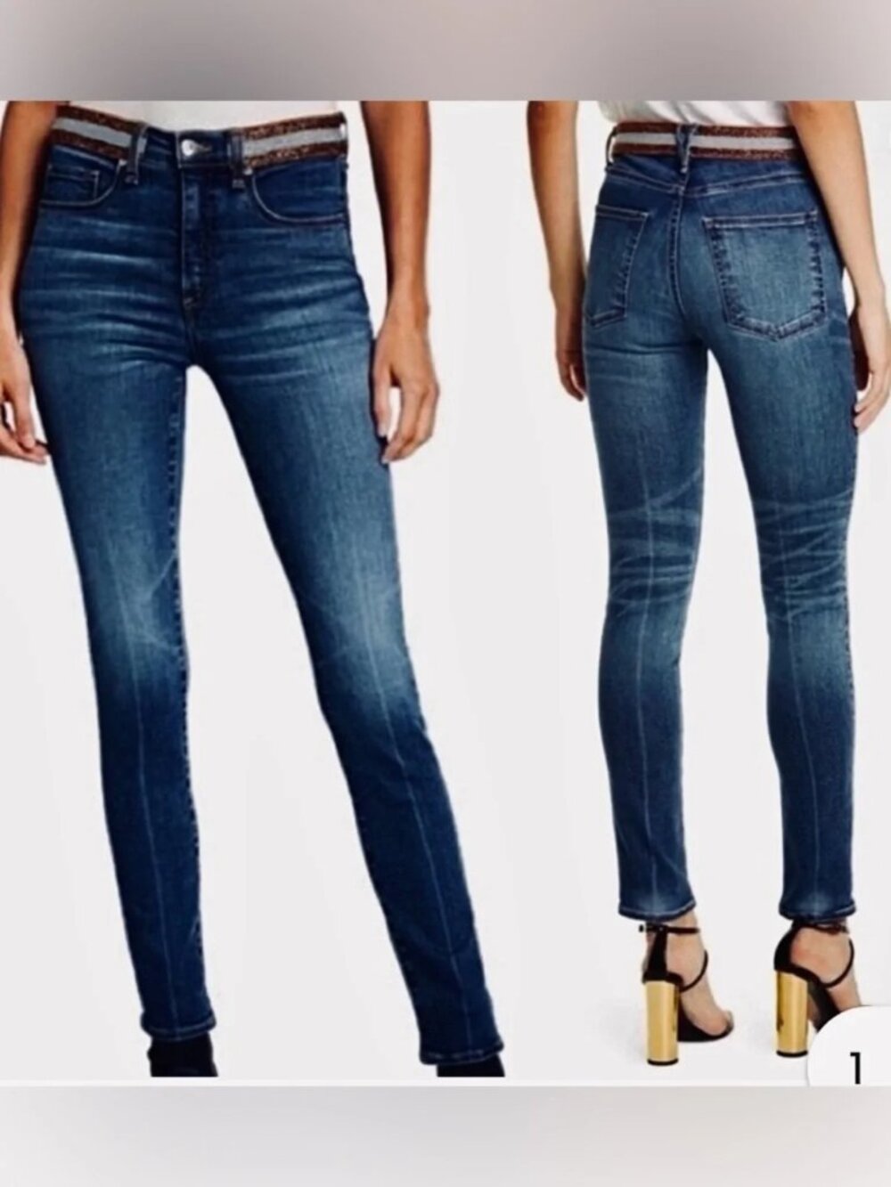 Veronica Beard Kate Skinny High-Rise Jeans in Denim Blue